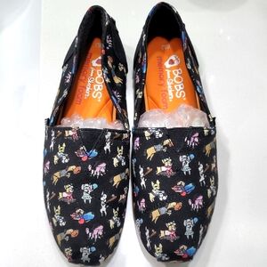 Skechers Bob's  Dogs Black Slippers with Casual Comfort